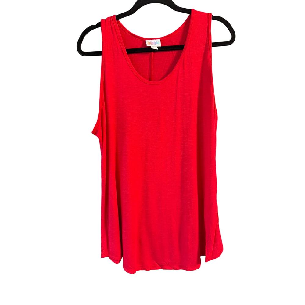 LuLaRoe Women's Plus Size Red Tank Top Scoop Neck Stretch Size 2X 2XL